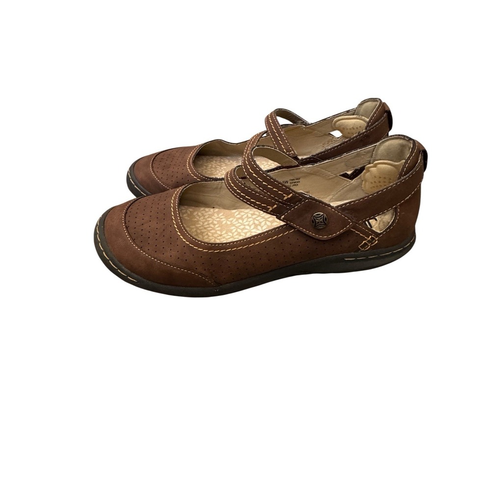 JBU by Jambu Womens 8.5W Brown Mary Jane Shoes Memory Foam Wide Comfort